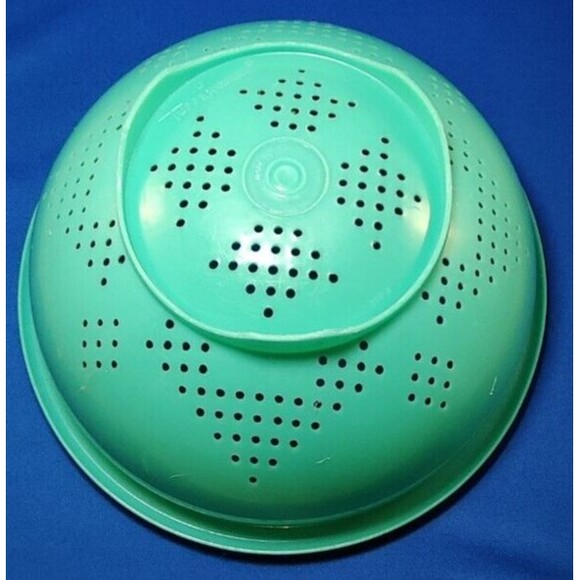 Tupperware #339-3 Green Footed Colander Strainer Star Pattern Vintage USA - Picture 5 of 9
